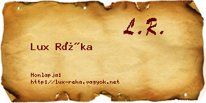 Lux Réka névjegykártya